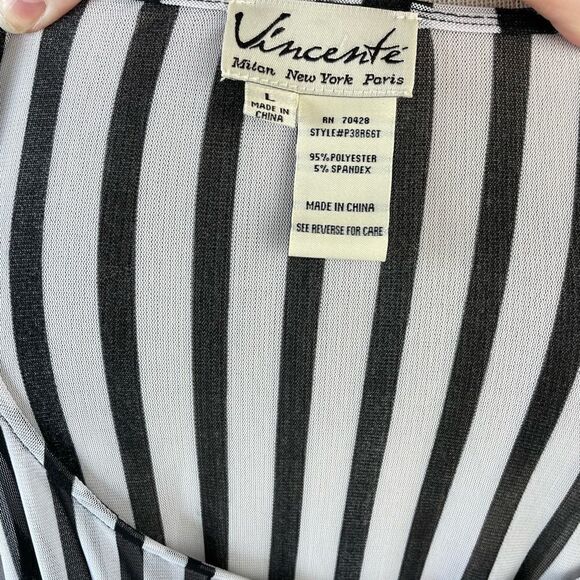 EUC Vincente Womens Black and White Stripped Tunic Size L - Picture 7 of 7